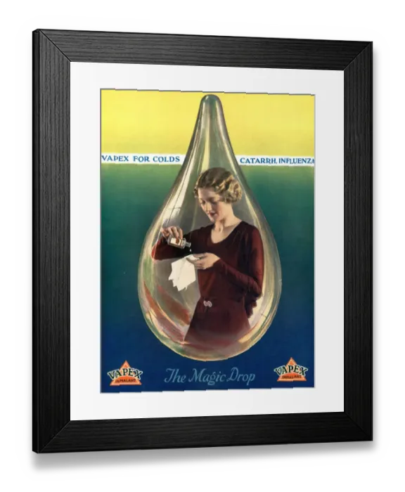 Framed Print : 1940s UK vapex colds flu medical medicine Framed Print : 1940s UK vapex colds flu medical medicine
