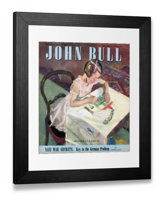 Framed Print : John Bull 1950s UK painting drawing magazines Framed Print : John Bull 1950s UK painting drawing magazines