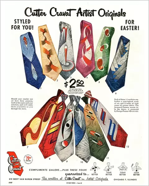 Cutter Cravat 1950s USA mens ties
