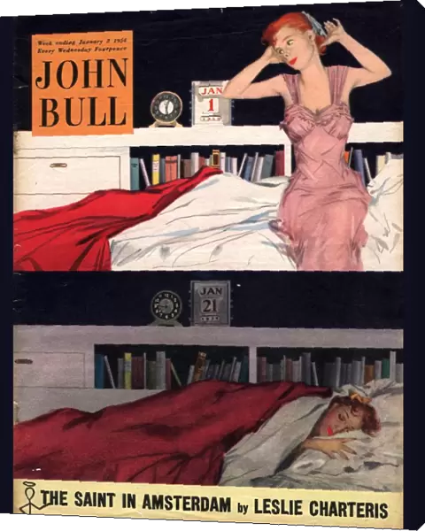 John Bull 1954 1950s UK sleep sleeping beds bedrooms alarm clocks new years resolutions