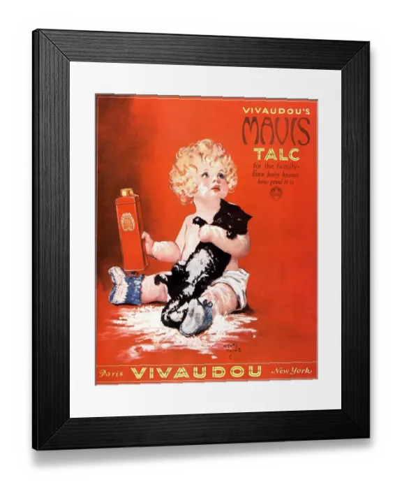 Framed Print : 1920s USA mavis talc cats talcum powder Framed Print : 1920s USA mavis talc cats talcum powder