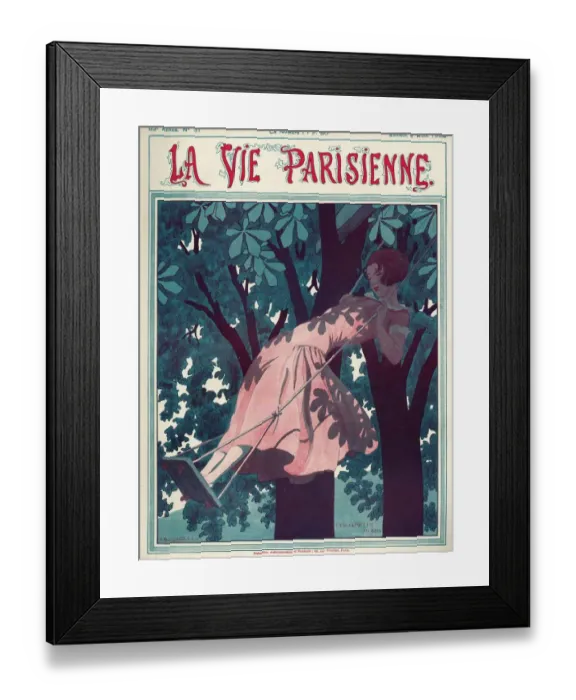 Framed Print : La Vie Parisienne 1924 1920s France magazines swings dresses womens Framed Print : La Vie Parisienne 1924 1920s France magazines swings dresses womens
