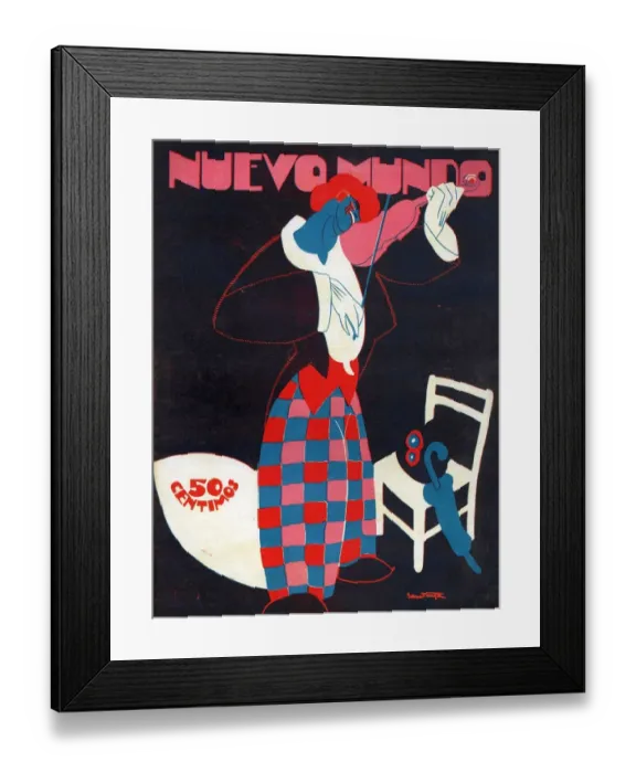 Framed Print : Nuevo Mundo 1924 1920s Spain cc magazines violins playing instruments clowns musical Framed Print : Nuevo Mundo 1924 1920s Spain cc magazines violins playing instruments clowns musical