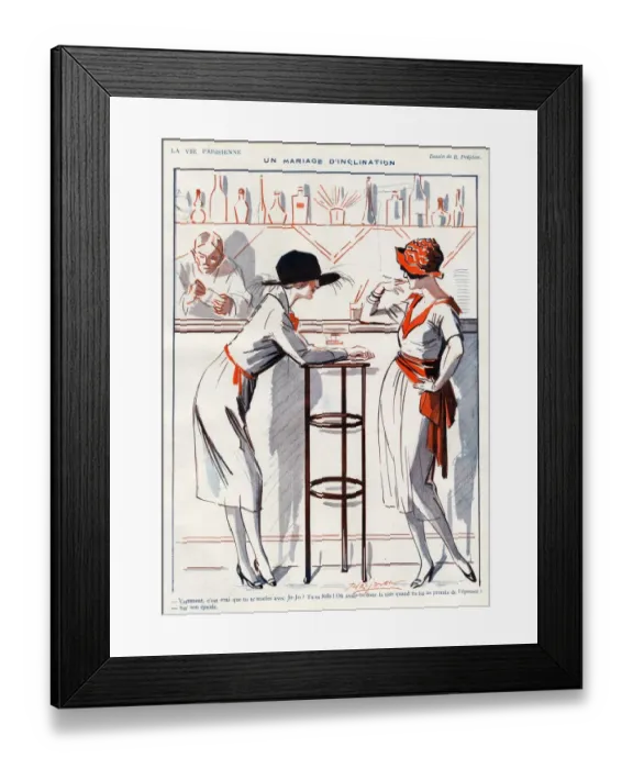 Framed Print : La Vie Parisienne 1920 1920s France Prejelan Illustrations girls drinking bars Framed Print : La Vie Parisienne 1920 1920s France Prejelan Illustrations girls drinking bars