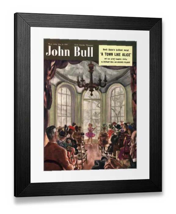 Framed Print : John Bull 1950s UK ballet recitals magazines dancing