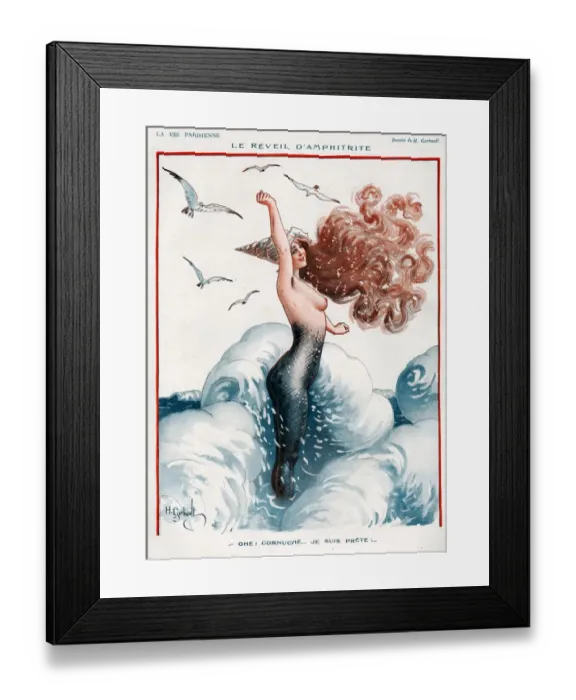 Framed Print : La Vie Parisienne 1924 1920s France H Gerbault illustrations erotica mermaids Framed Print : La Vie Parisienne 1924 1920s France H Gerbault illustrations erotica mermaids