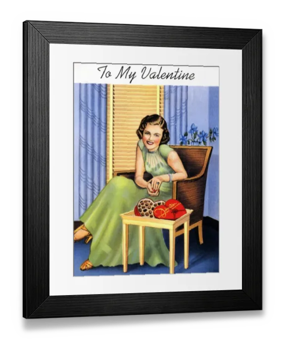 Framed Print : 1920s UK valentines chocolate valentines Warning - small image size Framed Print : 1920s UK valentines chocolate valentines Warning - small image size