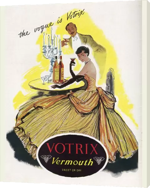 Votrix Vermouth 1951 1950s UK alcohol dresses womens
