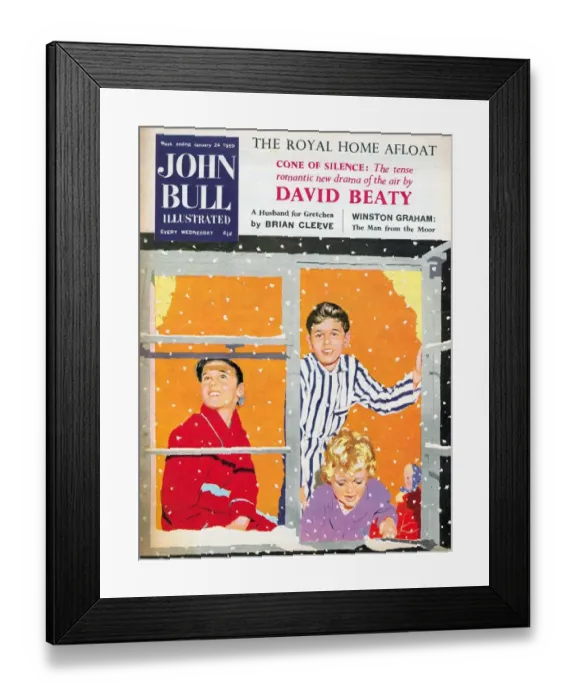 Framed Print : John Bull 1950s UK seasons snow winter magazines Framed Print : John Bull 1950s UK seasons snow winter magazines