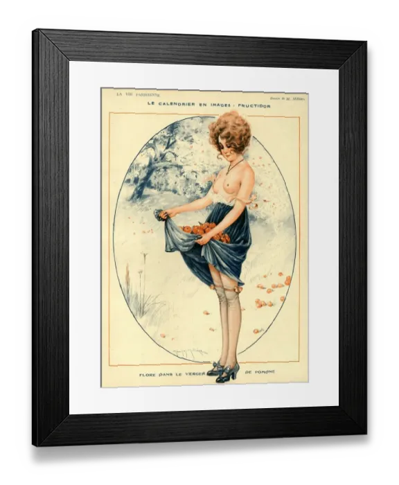 Framed Print : La Vie Parisienne 1918 1910s France Maurice Milliere illustrations erotica picking Framed Print : La Vie Parisienne 1918 1910s France Maurice Milliere illustrations erotica picking