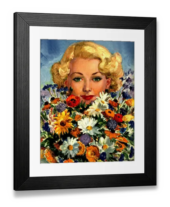 Framed Print : 1946 1940s UK womens magazines portraits flowers Framed Print : 1946 1940s UK womens magazines portraits flowers