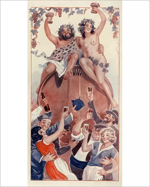 La Vie Parisienne 1931 1930s France cc drinking wine grapes toasts nudes nudity naked