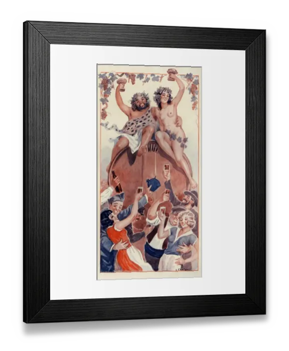 Framed Print : La Vie Parisienne 1931 1930s France cc drinking wine grapes toasts nudes nudity naked Framed Print : La Vie Parisienne 1931 1930s France cc drinking wine grapes toasts nudes nudity naked