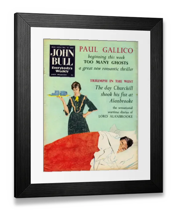 Framed Print : John Bull 1950s UK sleep sleeping breakfast in bed beds husbands and wives housewives Framed Print : John Bull 1950s UK sleep sleeping breakfast in bed beds husbands and wives housewives