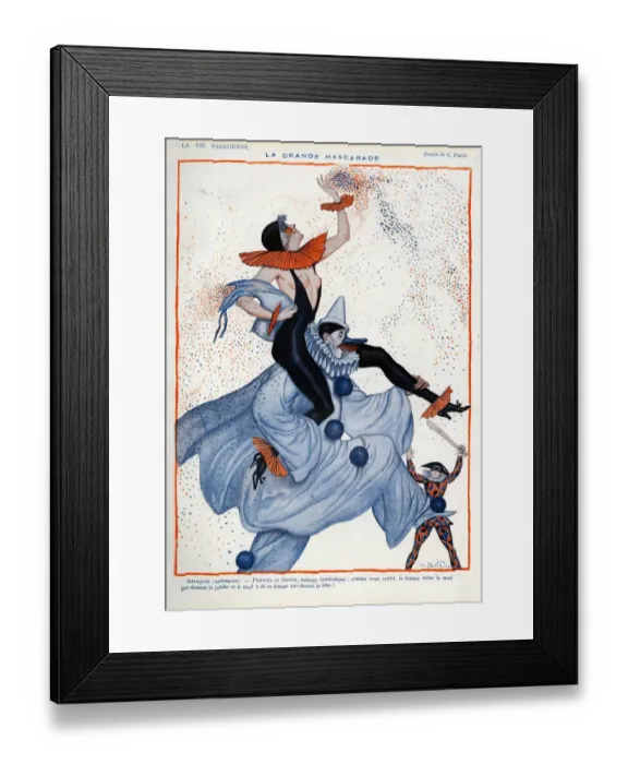 Framed Print : La Vie Parisienne 1922 1920s France Georges Pavis illustrations erotica clowns harlequins Framed Print : La Vie Parisienne 1922 1920s France Georges Pavis illustrations erotica clowns harlequins