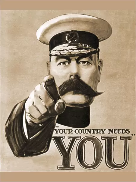 Your Country Needs You Recruitment 1914 1910s UK Lord Kitchener propaganda WW1 slogans