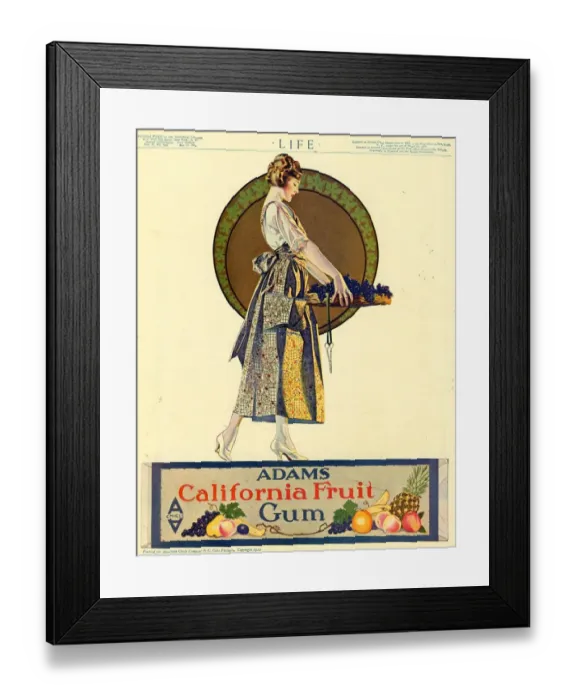 Framed Print : Adams California Fruit Gum 1920s USA chewing gum sweets Coles Phillips
