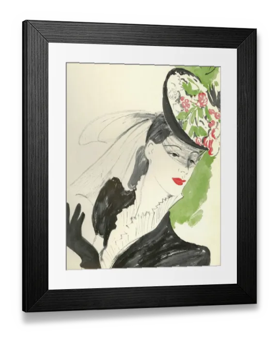 Framed Print : Womens Fashion 1930s 1939 1930s UK portraits womens hats Framed Print : Womens Fashion 1930s 1939 1930s UK portraits womens hats