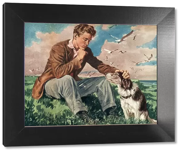John Bull 1940s UK dogs mans best friend a man and his pets friends companions friendship