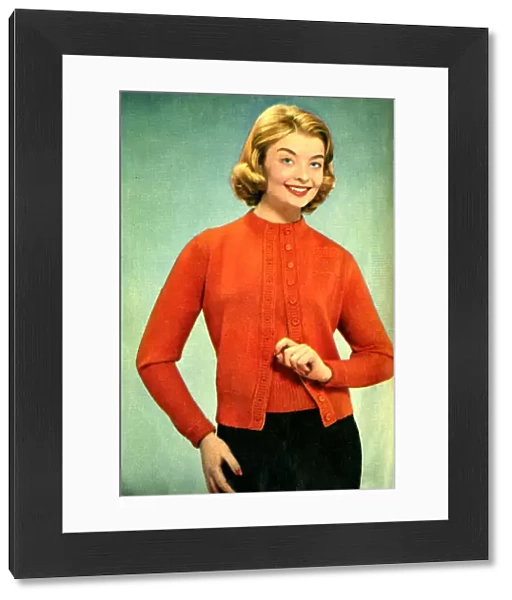 Womens Knitwear 1948 1950s UK womens cheesy humour cardigans