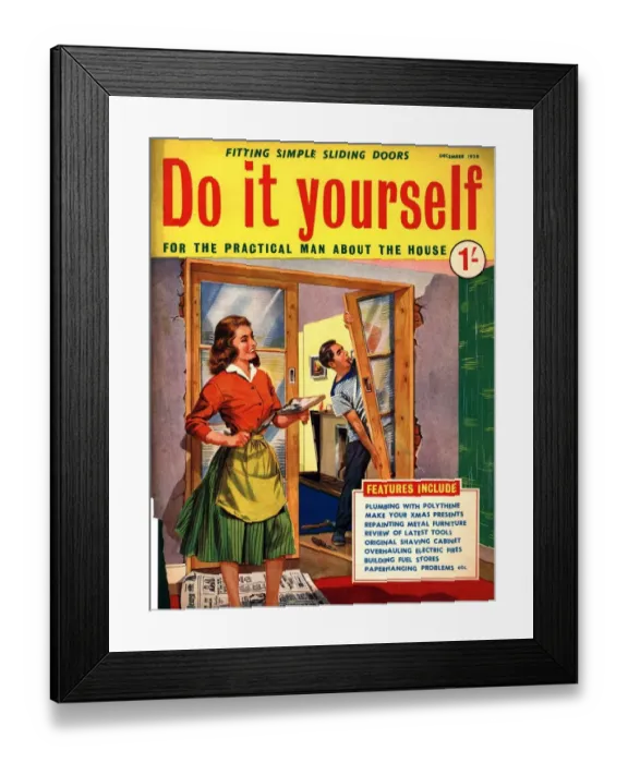 Framed Print : Do It Yourself 1950s UK diy doors plastering decorating magazines do it yourself Framed Print : Do It Yourself 1950s UK diy doors plastering decorating magazines do it yourself