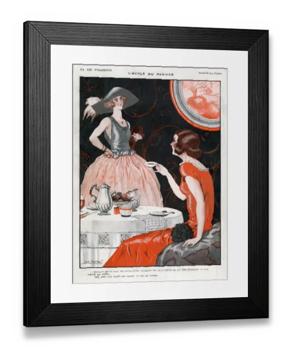 Framed Print : La Vie Parisienne 1920s France Leo Fontan illustrations finishing schools drinking Framed Print : La Vie Parisienne 1920s France Leo Fontan illustrations finishing schools drinking