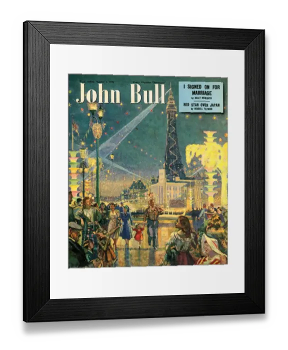 Framed Print : John Bull 1949 1940s UK holidays blackpool seaside magazines Framed Print : John Bull 1949 1940s UK holidays blackpool seaside magazines