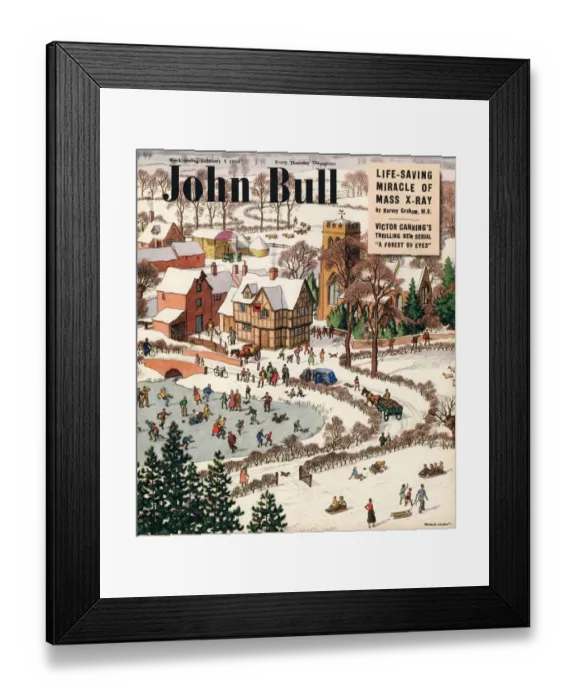 Framed Print : John Bull 1950 1950S UK seasons, snow, ice, winter, sports magazines Framed Print : John Bull 1950 1950S UK seasons, snow, ice, winter, sports magazines