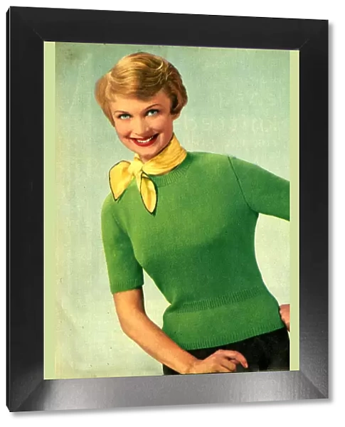 Womens Knitwear 1958 1950s UK womens cheesy humour jumpers