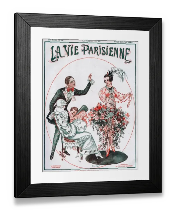 Framed Print : La Vie Parisienne 1924 1920s France Cheri Herouard magazines flowers shopping gifts Framed Print : La Vie Parisienne 1924 1920s France Cheri Herouard magazines flowers shopping gifts