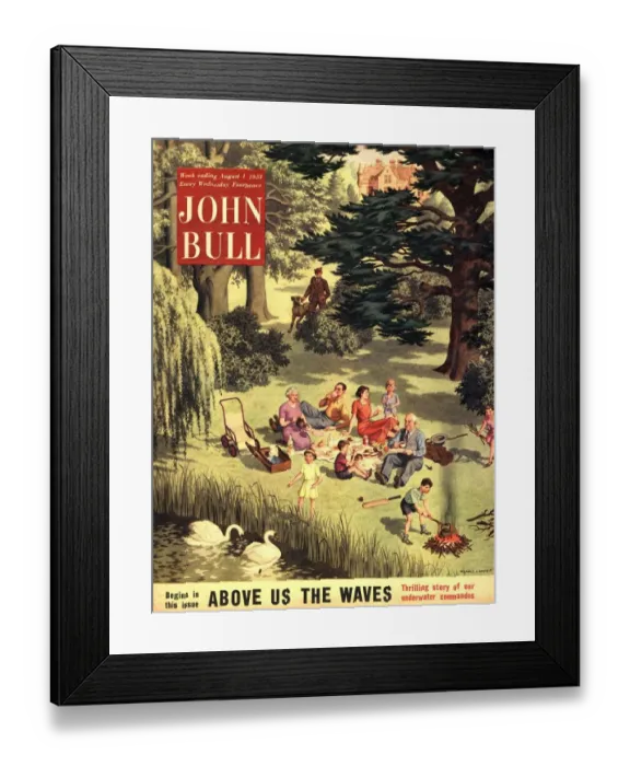 Framed Print : John Bull 1953 1950s UK picnics eating magazines august Framed Print : John Bull 1953 1950s UK picnics eating magazines august