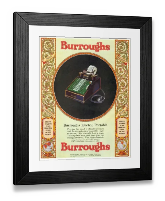 Framed Print : 1929 1920s USA equipment burroughs adding machines accountants