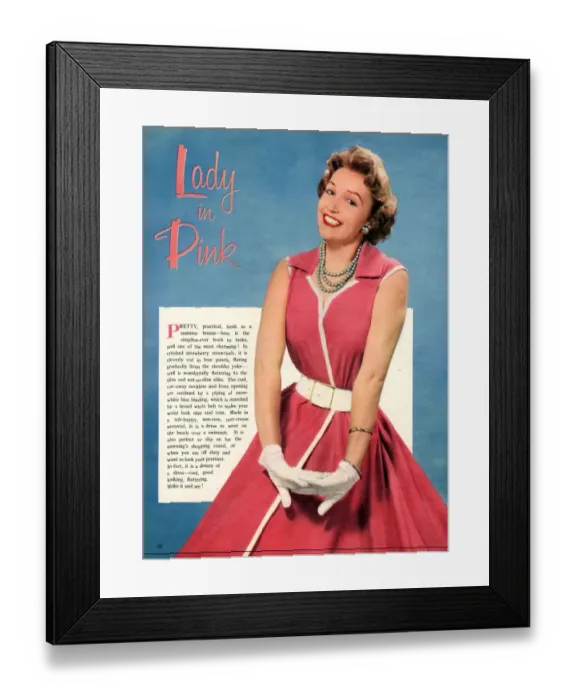 Framed Print : 1950s UK dresses gloves womens belts Framed Print : 1950s UK dresses gloves womens belts
