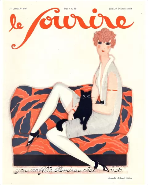 Le Sourire 1928 1920s France glamour art deco pets cats womens magazines