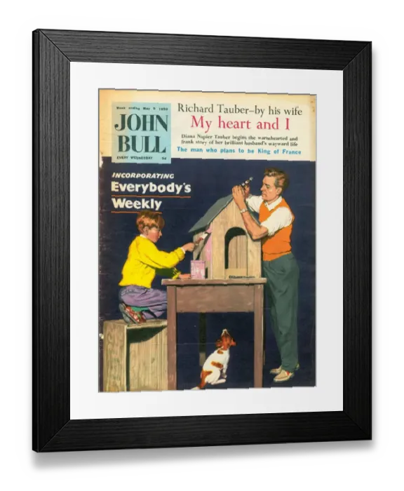 Framed Print : John Bull 1959 1950s UK dogs kennels fathers and sons diy magazines pets do it yourself Framed Print : John Bull 1959 1950s UK dogs kennels fathers and sons diy magazines pets do it yourself