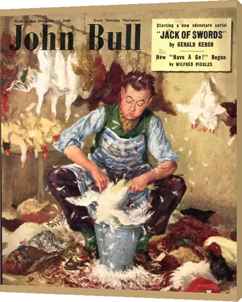 John Bull 1949 1940s UK farms farmers plucking chickens magazines