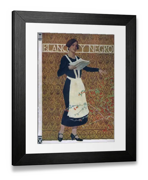 Framed Print : Blanco y Negro 1925 1920s Spain cc magazines maids servants Framed Print : Blanco y Negro 1925 1920s Spain cc magazines maids servants