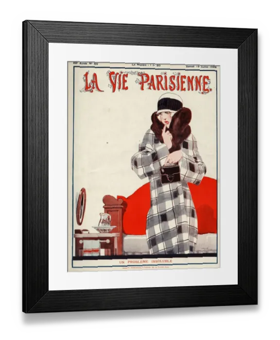 Framed Print : La Vie Parisienne 1924 1920s France Rene Vincent magazines womens coats hats expressions Framed Print : La Vie Parisienne 1924 1920s France Rene Vincent magazines womens coats hats expressions