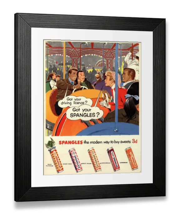 Framed Print : Spangles 1950s UK sweets Framed Print : Spangles 1950s UK sweets