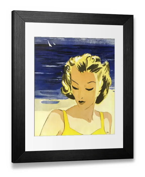 Framed Print : Womens Fashion 1930s 1939 1930s UK portraits holidays womens beaches beach Framed Print : Womens Fashion 1930s 1939 1930s UK portraits holidays womens beaches beach