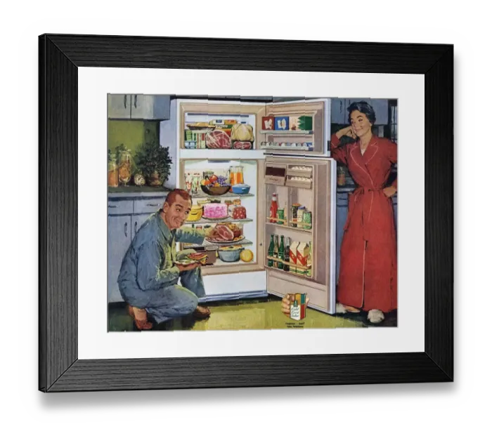 Framed Print : Western Auto 1950s USA fridges freezers housewife housewives woman women kitchens Framed Print : Western Auto 1950s USA fridges freezers housewife housewives woman women kitchens