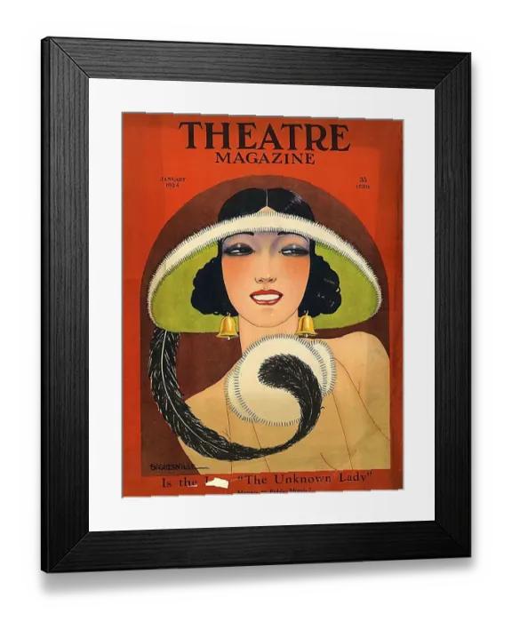 Framed Print : Theatre Magazine 1924 1920s USA magazines womens portraits hats Art Deco maws Framed Print : Theatre Magazine 1924 1920s USA magazines womens portraits hats Art Deco maws