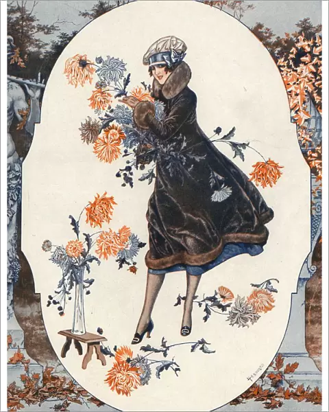 La Vie Parisienne 1925 1920s France Herouard flowers arranging womens coats illustrations
