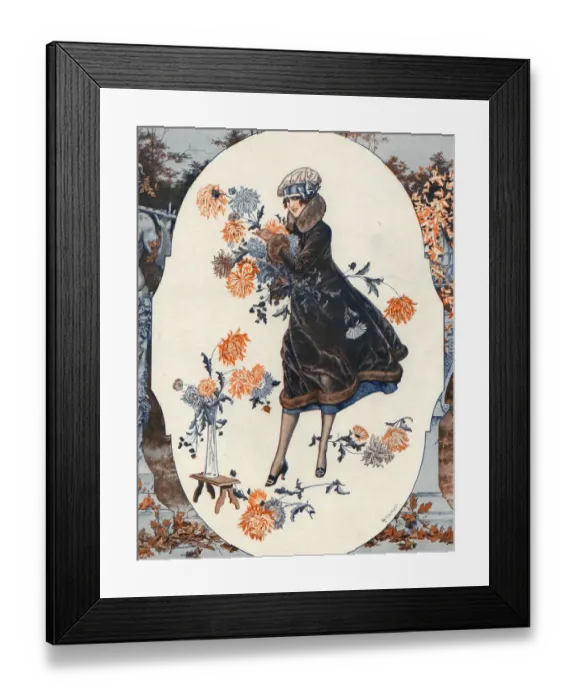 Framed Print : La Vie Parisienne 1925 1920s France Herouard flowers arranging womens coats illustrations Framed Print : La Vie Parisienne 1925 1920s France Herouard flowers arranging womens coats illustrations