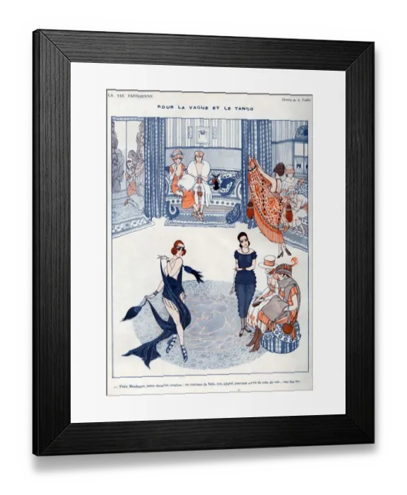 Framed Print : La Vie Parisienne 19119 1910s France A Vallee illustrations Tango Framed Print : La Vie Parisienne 19119 1910s France A Vallee illustrations Tango
