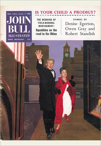 John Bull 1950s UK love evening-dress last bus home buses routemasters magazines