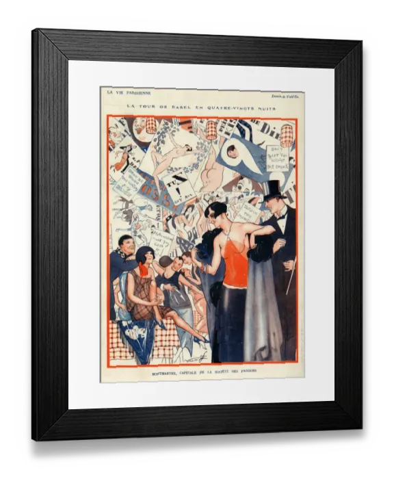 Framed Print : La Vie Parisienne 1924 1920s France Valdes illustrations erotica Montmartre Paris