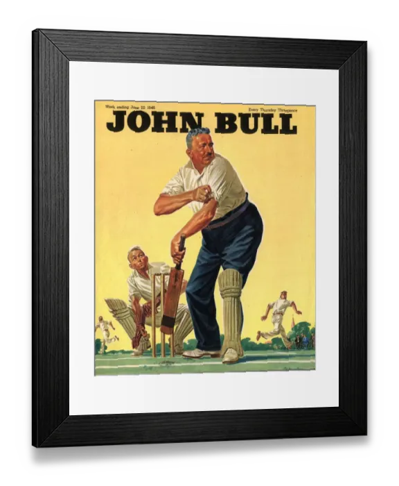 Framed Print : John Bull 1946 1940s UK cricket magazines Framed Print : John Bull 1946 1940s UK cricket magazines