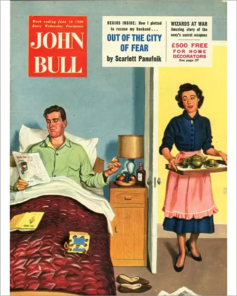 John Bull 1950s UK breakfast in bed fathers day housewives housewife beds husbands