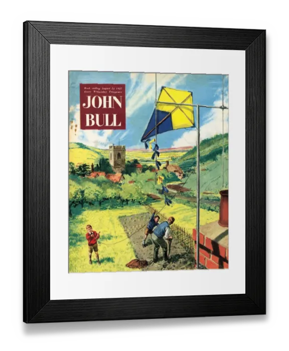 Framed Print : John Bull 1950s UK kites hobbies magazines Framed Print : John Bull 1950s UK kites hobbies magazines